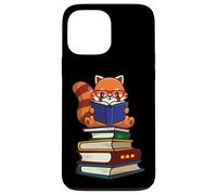 Funny Kawaii Kids Read Books Red Panda Lover Coque pour iPhone 13 Pro Max