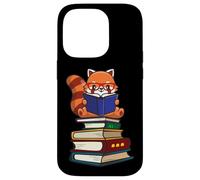Funny Kawaii Kids Read Books Red Panda Lover Coque pour iPhone 14 Pro