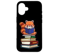 Funny Kawaii Kids Read Books Red Panda Lover Coque pour iPhone 16