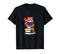 Funny Kawaii Kids Read Books Red Panda Lover T-Shirt