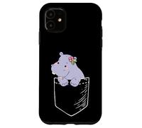 Funny Kawaii Kids Womens Girls Pocket Hippo Lover Coque pour iPhone 11