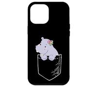 Funny Kawaii Kids Womens Girls Pocket Hippo Lover Coque pour iPhone 12 Pro Max