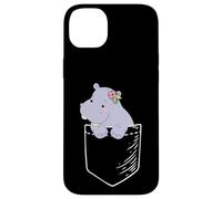 Funny Kawaii Kids Womens Girls Pocket Hippo Lover Coque pour iPhone 14 Plus
