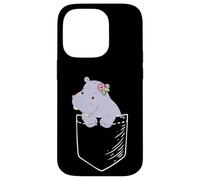 Funny Kawaii Kids Womens Girls Pocket Hippo Lover Coque pour iPhone 14 Pro