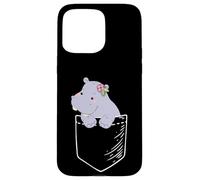 Funny Kawaii Kids Womens Girls Pocket Hippo Lover Coque pour iPhone 15 Pro Max