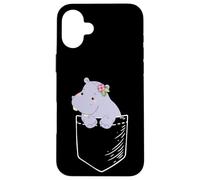 Funny Kawaii Kids Womens Girls Pocket Hippo Lover Coque pour iPhone 16 Plus