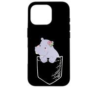 Funny Kawaii Kids Womens Girls Pocket Hippo Lover Coque pour iPhone 16 Pro