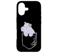 Funny Kawaii Kids Womens Girls Pocket Hippo Lover Coque pour iPhone 17