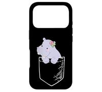 Funny Kawaii Kids Womens Girls Pocket Hippo Lover Coque pour iPhone 17 Pro