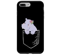 Funny Kawaii Kids Womens Girls Pocket Hippo Lover Coque pour iPhone 7 Plus/8 Plus