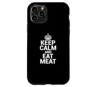 Funny Keep Calm Eat Meat | Burger Steak Bacon Lover Coque pour iPhone 11 Pro
