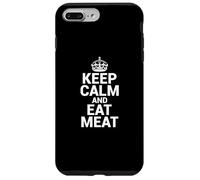 Funny Keep Calm Eat Meat | Burger Steak Bacon Lover Coque pour iPhone 7 Plus/8 Plus