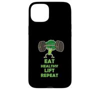 Funny Keto Powerlifting Broccoli - Eat Healthy Lift Repeat Coque pour iPhone 15 Plus