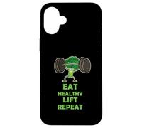 Funny Keto Powerlifting Broccoli - Eat Healthy Lift Repeat Coque pour iPhone 16 Plus