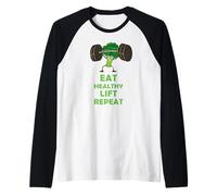 Funny Keto Powerlifting Broccoli - Eat Healthy Lift Repeat Manche Raglan