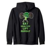 Funny Keto Powerlifting Broccoli - Eat Healthy Lift Repeat Sweat à Capuche