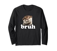 Funny Kids Boys Girls Bro Bruh Otters Lover Manche Longue