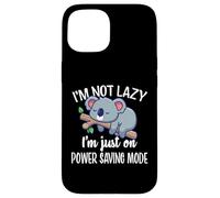 Funny Kids Not Lazy Power Saving Mode Sleeping Koala Lover Coque pour iPhone 15