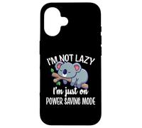 Funny Kids Not Lazy Power Saving Mode Sleeping Koala Lover Coque pour iPhone 16