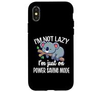 Funny Kids Not Lazy Power Saving Mode Sleeping Koala Lover Coque pour iPhone X/XS