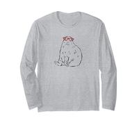 Funny Kids Red Glasses Minimalist Sketch Groundhog Lover Manche Longue