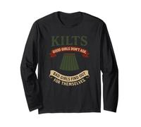Funny Kilts Good Girls Don't Ask Skottish Gaelic Humour Manche Longue