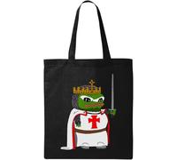 Funny King Arthur Knight Pepe The Frog Meme Sac fourre-tout en coton écologique naturel Noir, Noir , Taille unique