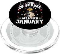Funny King of Spades Birthday GNOME Legend Born in January PopSockets PopGrip pour MagSafe