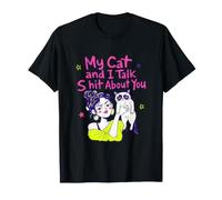 Funny Kitty Mom Cat Lovers Mon Chat et Moi parlons de toi T-Shirt
