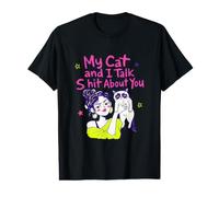 Funny Kitty Mom Cat Lovers Mon Chat et Moi parlons de toi T-Shirt Graphique avec Valeur