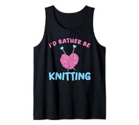 Funny Knitting I Would Rather Be Knitting Humour Lovers Débardeur