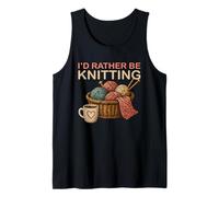 Funny Knitting I'd Rather Be Knitting Lovers Débardeur