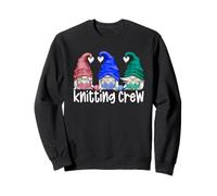 Funny Knitting Lover Gnomie Crew for Women Three Gnomes Sweatshirt