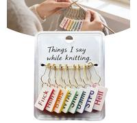 Funny Knitting Stitch Markers, Swear Language Crochet Stitch Marker Rings Set, Removable Knitting Locking Marker Loop, Include: Fuck, Huh?!, Balls, Wtaf, Shit, Stfu, Damn, Hell(1pc)