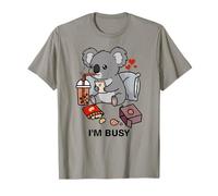 Funny Koala Im Busy Boba Tea Snacks Zoo Garçons Filles Enfants T-Shirt