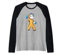 Funny Kung Fu Unicorn Manche Raglan