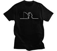 Funny La Linea Fishing T Shirt Men Short-Sleeve Animation Art Comedy T-Shirt Streetwear Tee Top Pre-Shrunk Cotton Tshirt Men Black 3XL