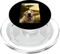 Funny Labrador UFO Encounter Labrador Dog Selfie Aliens PopSockets PopGrip pour MagSafe