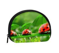 Funny Ladybug Mini porte-monnaie en forme de coccinelle - Portefeuille compact zippé pour pièces de monnaie, clés et petits objets