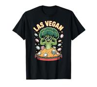 Funny Las Vegan Brocoli avec jetons de Casino et Lunettes de Soleil T-Shirt