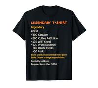 Funny Legendary RPG Item Stats Meme Gamer Loot T-Shirt