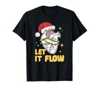 Funny Let It Flow Cœur de Noël Cardiaque Vacances festives T-Shirt