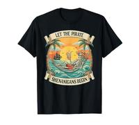 Funny Let The Pirate Shenanigans Begin Sunset Hamac Plage T-Shirt