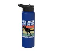 Funny Let's Eat Kids Punctuation Saves Lives Grammar Stainless Steel Insulated Water Bottle