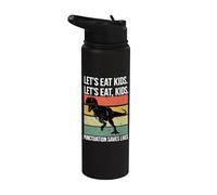 Funny Let's Eat Kids Punctuation Saves Lives Grammar Stainless Steel Insulated Water Bottle