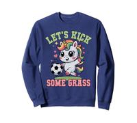 Funny Let's Kick Some Grass Soccer Unicorn Play Club Gardien de But Sweatshirt