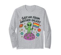 Funny LGBTQ+ Alien Pride Citation Outer Space Planet Design Manche Longue