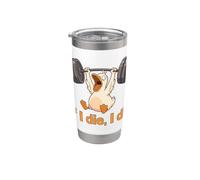 Funny Lifting Duck If I Die I Die Gym Humour Workout Gobelet isotherme en acier inoxydable double paroi