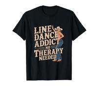Funny Line Dance Addict Line Dancing T-Shirt Graphique avec Valeur, Homme, Noir, L
