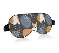 Funny Little Doggy Corgi Sleep Eye Mask, Masque de sommeil et bandeau avec bandeau élastique Soft Comfort Eyeshade Sleep Cover for Travel Yoga Sieste